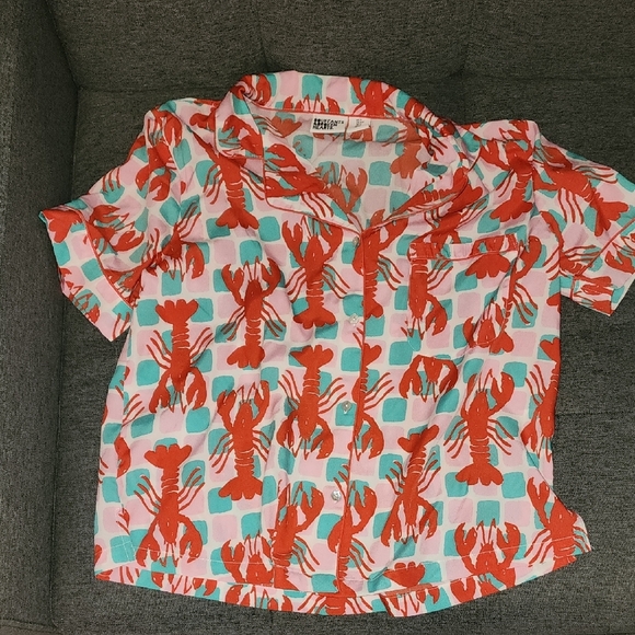 Playful Lobster Print Women's Pajama Set - Picture 4 of 5